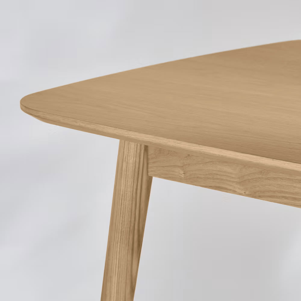Table à manger haute en placage chêne, frêne et pieds en bois de frêne massif 4 personnes L120 — vue 4