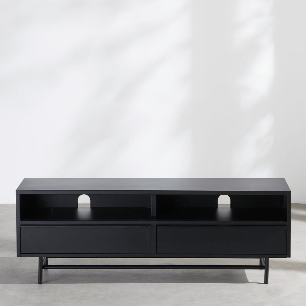 Meuble TV en acier noir L130