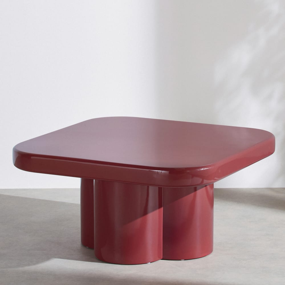 Table basse carrée bordeaux L80
