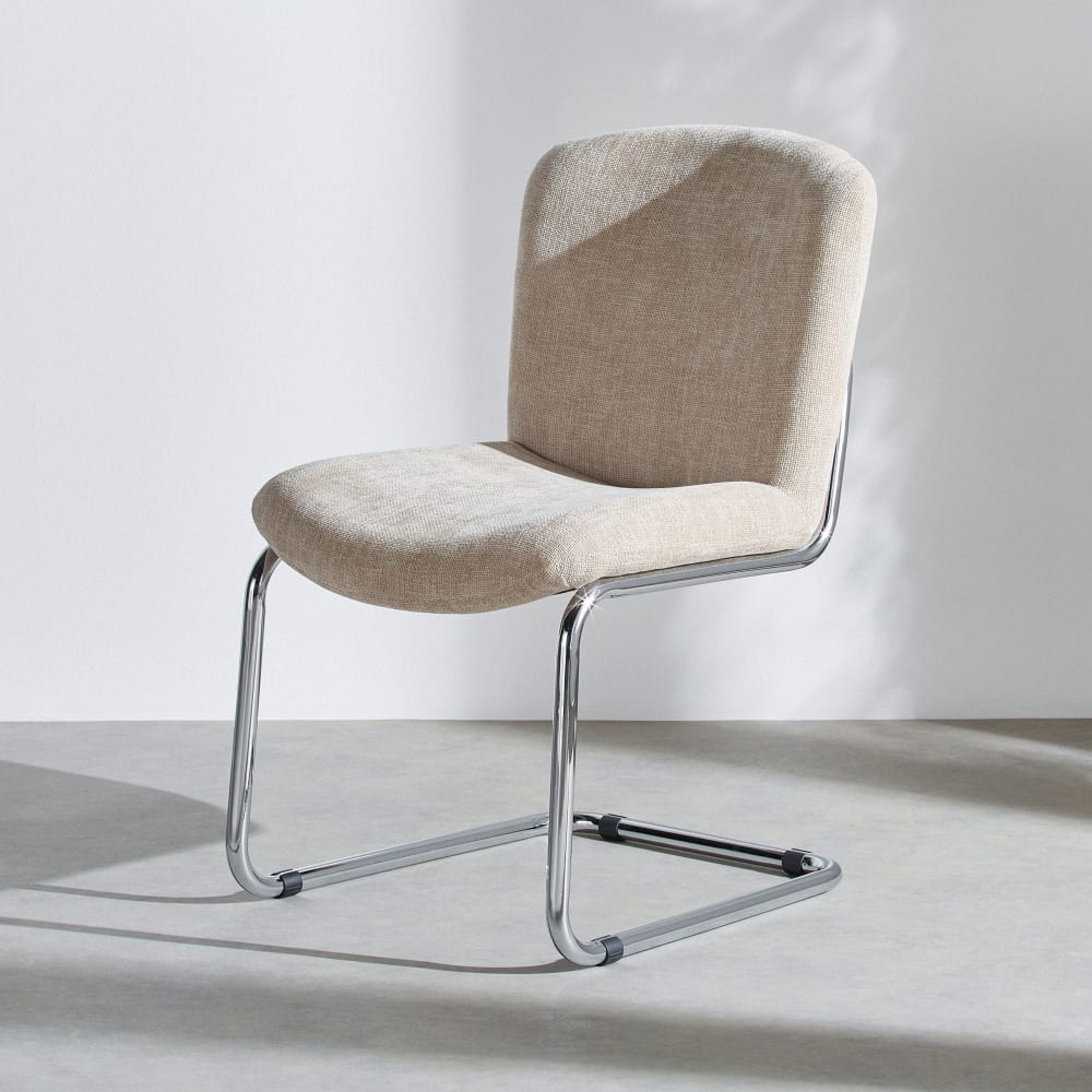 Chaise en tissu polyester - acier