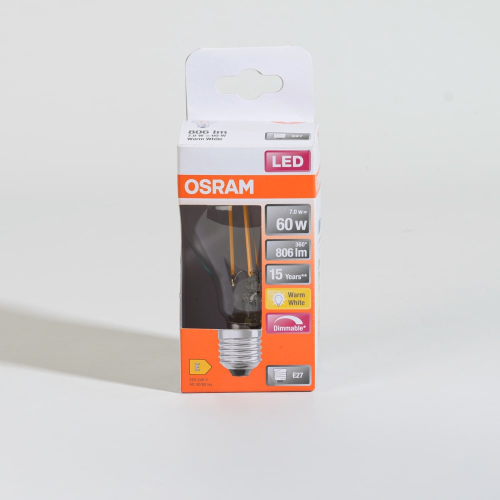 Ampoule LED lumière blanche chaude à intensité variable E27 60W