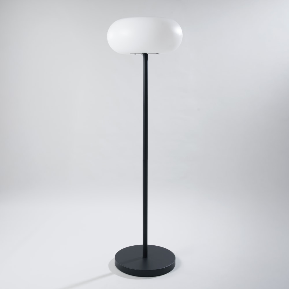 Lampadaire extérieur sans fil et rechargeable en acier noir H155