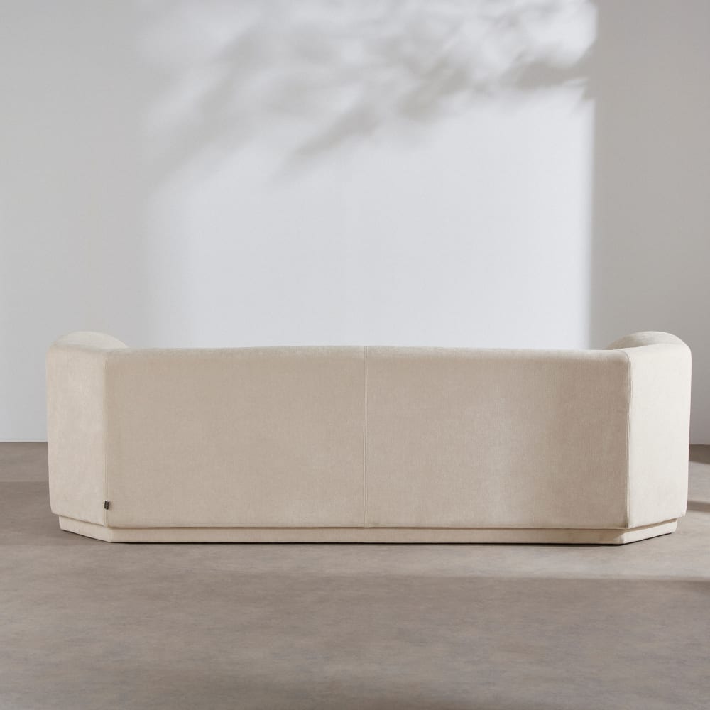 Canapé 3/4 places beige tramé — vue 4