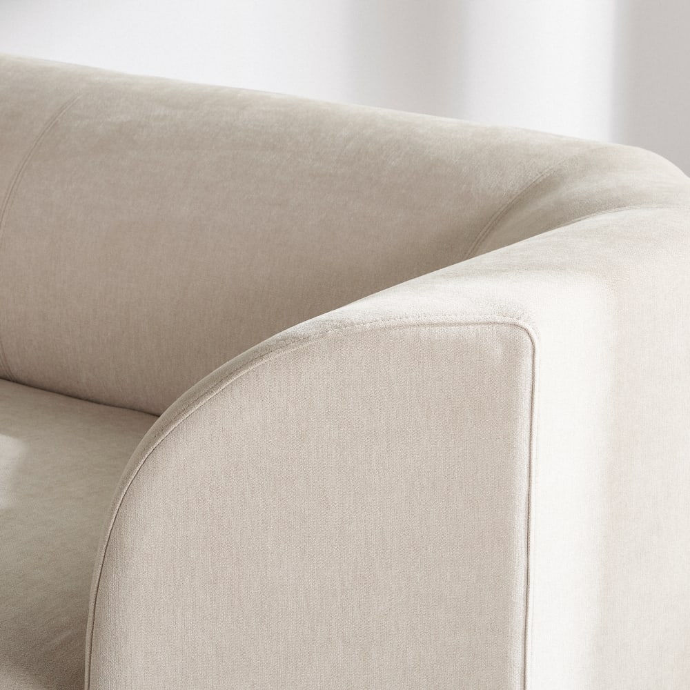 Canapé 2 places en tissu tramé beige — vue 4