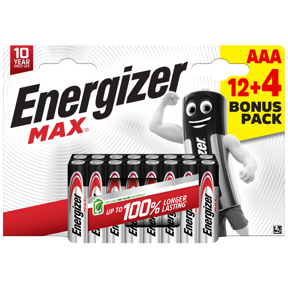 Set de 12 pilas + 4 ofrecidas Energizer Max AAA