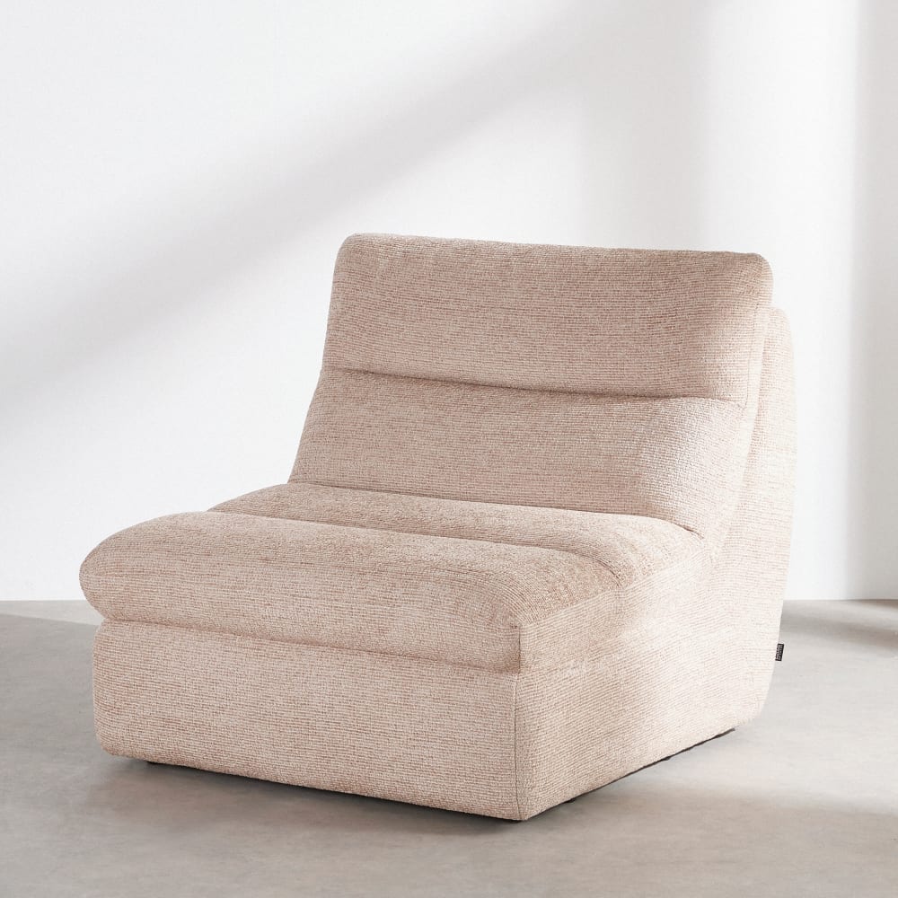 Chauffeuse 1 place en polyester et coton tissu tramé coloris toffee Chauffeuse 1 place en polyester et coton tissu tramé coloris toffee