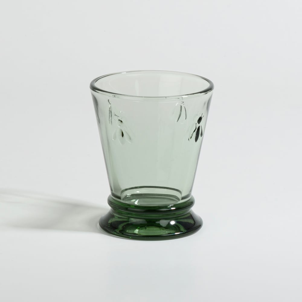 Vaso de vidrio verde oliva