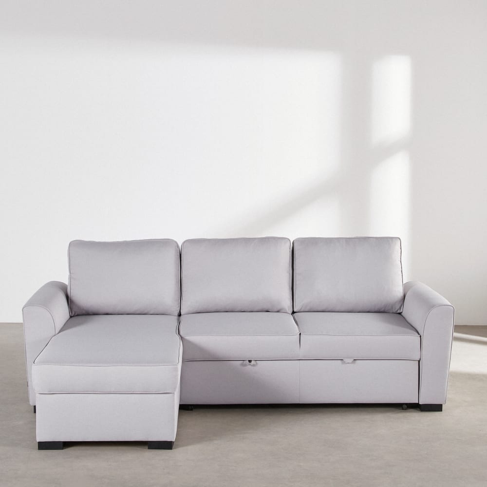 Canapé d'angle convertible 3/4 places gris