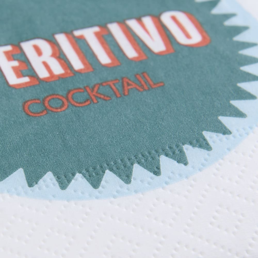 Serviette cocktail en papier blanc, vert et orange (x20) - Maisons du Monde