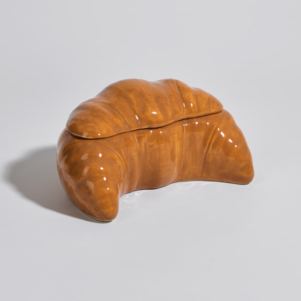 Boîte croissant en grès marron