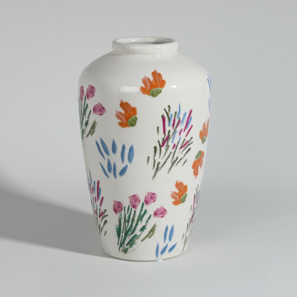 Vase en grès multicolore, H29 cm