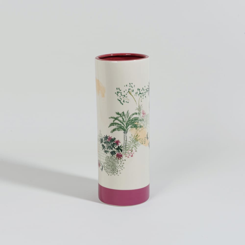 Rosa, weiße und grüne Steingutvase, H32 - Maisons Du Monde