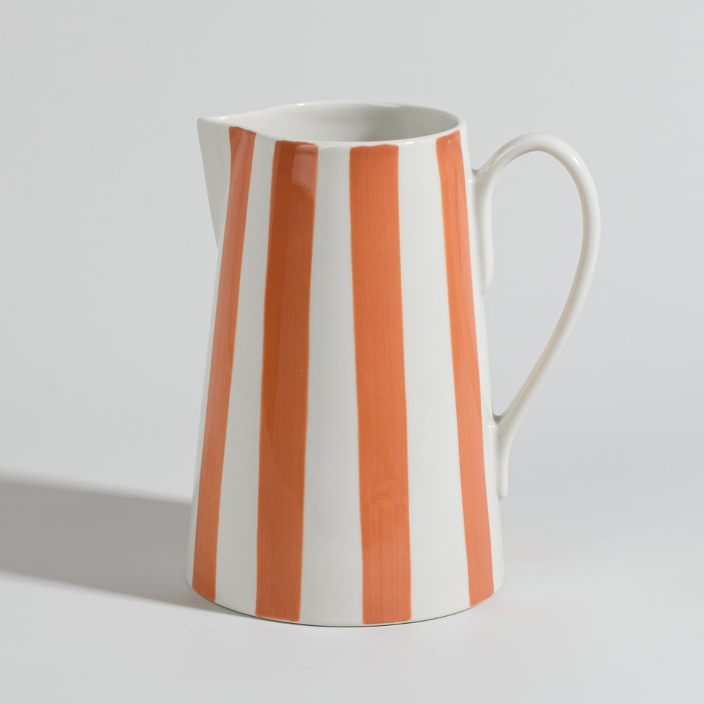 Pichet en céramique blanche et orange 1,5L