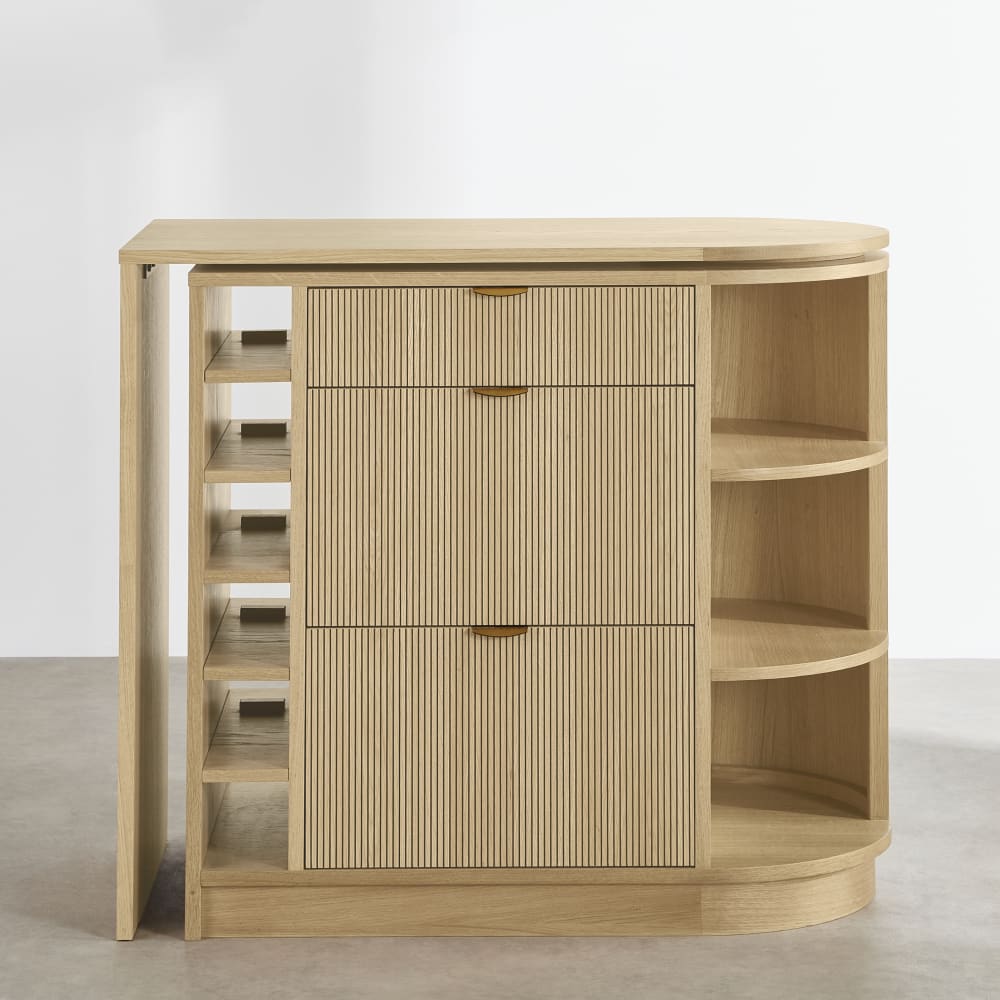 Servierwagen mit 2 Ablagen und Flaschenhalter - Maisons Du Monde