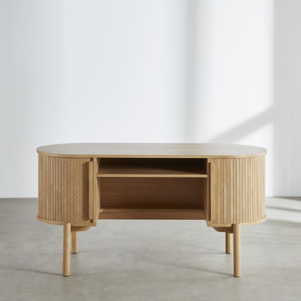 Bureau en placage chêne, L150 cm — vue 3