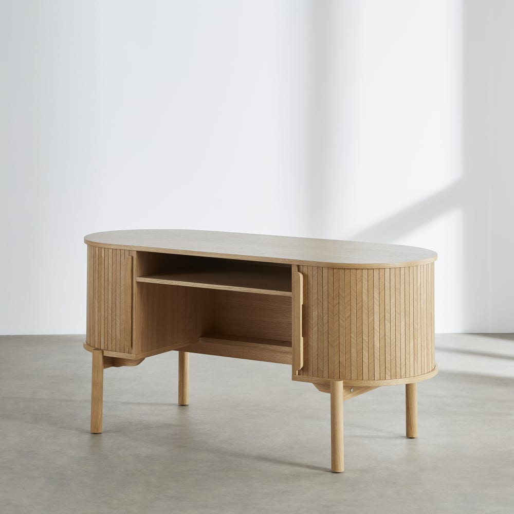 Bureau en placage chêne, L150 cm — vue 4