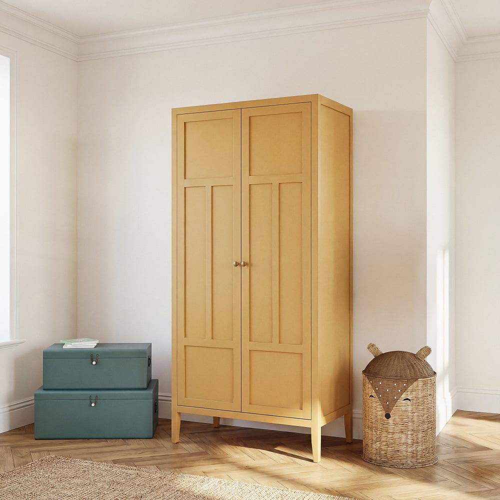 Armoire 2 portes ocre, L90 cm