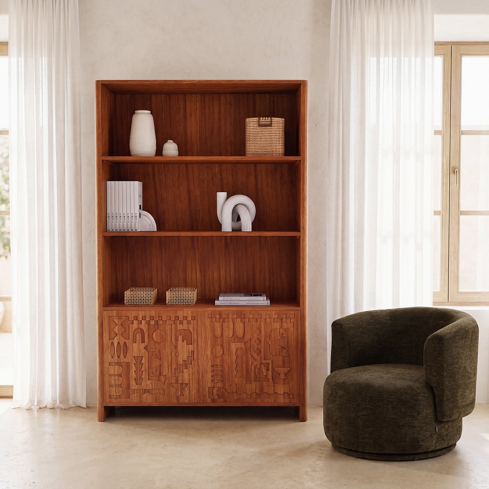 Bibliothèque 2 portes, L127 cm Bibliothèque 2 portes, L127 cm
