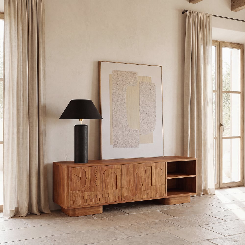 Meuble TV 2 portes battantes, L175 cm