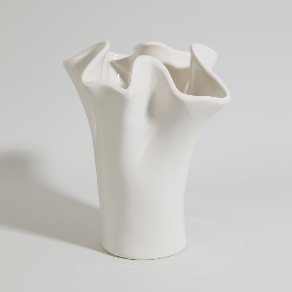 Vase en grès blanc cassé H29