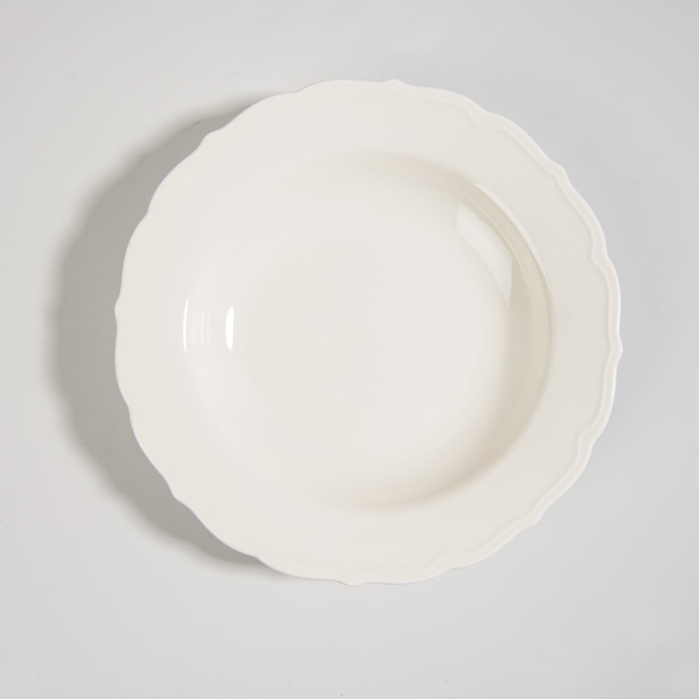 Assiette creuse en grès blanc