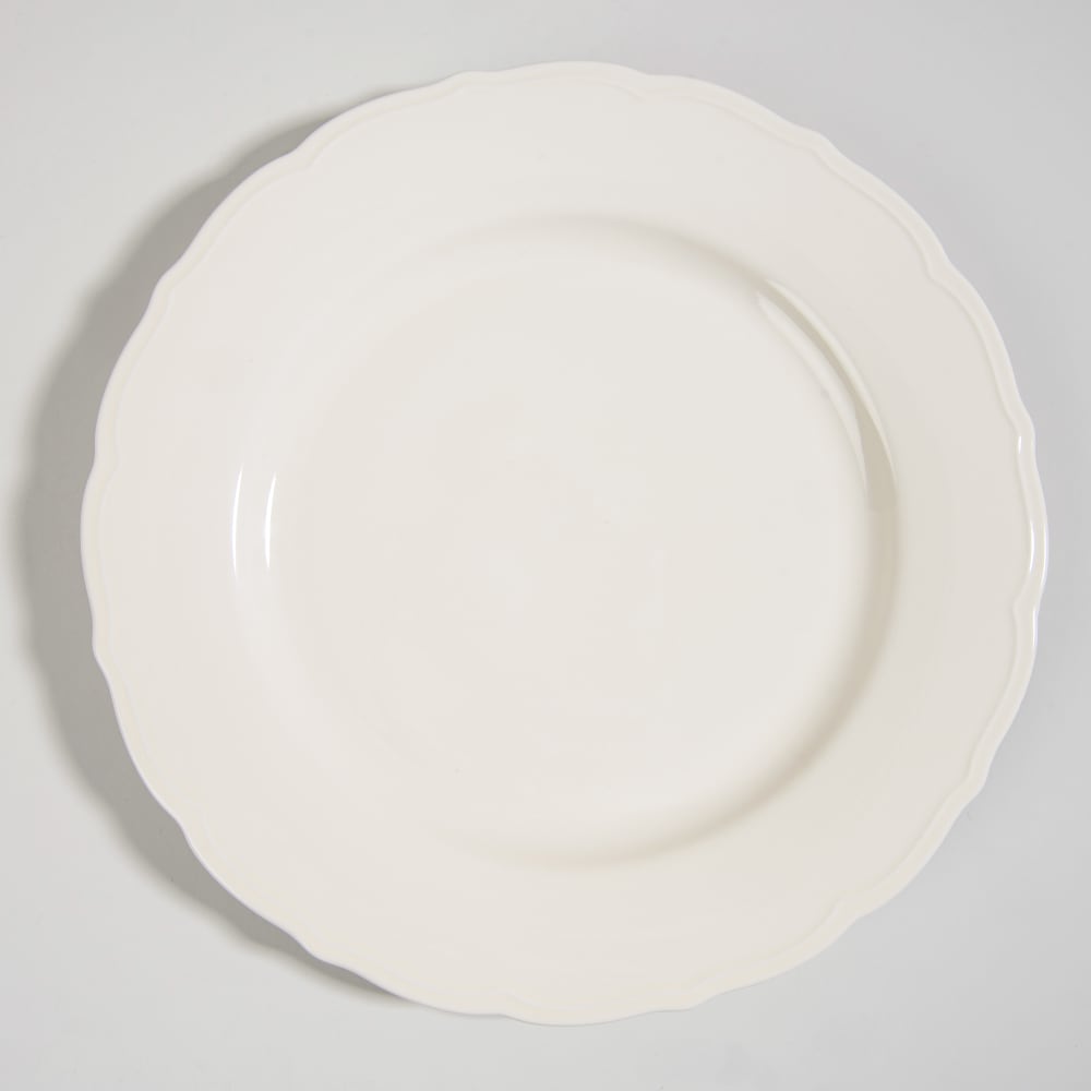 Assiette plate en grès blanc Assiette plate en grès blanc