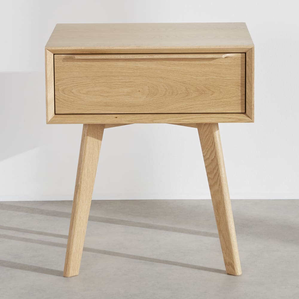 Table de chevet placage chêne clair, L45 cm — vue 3