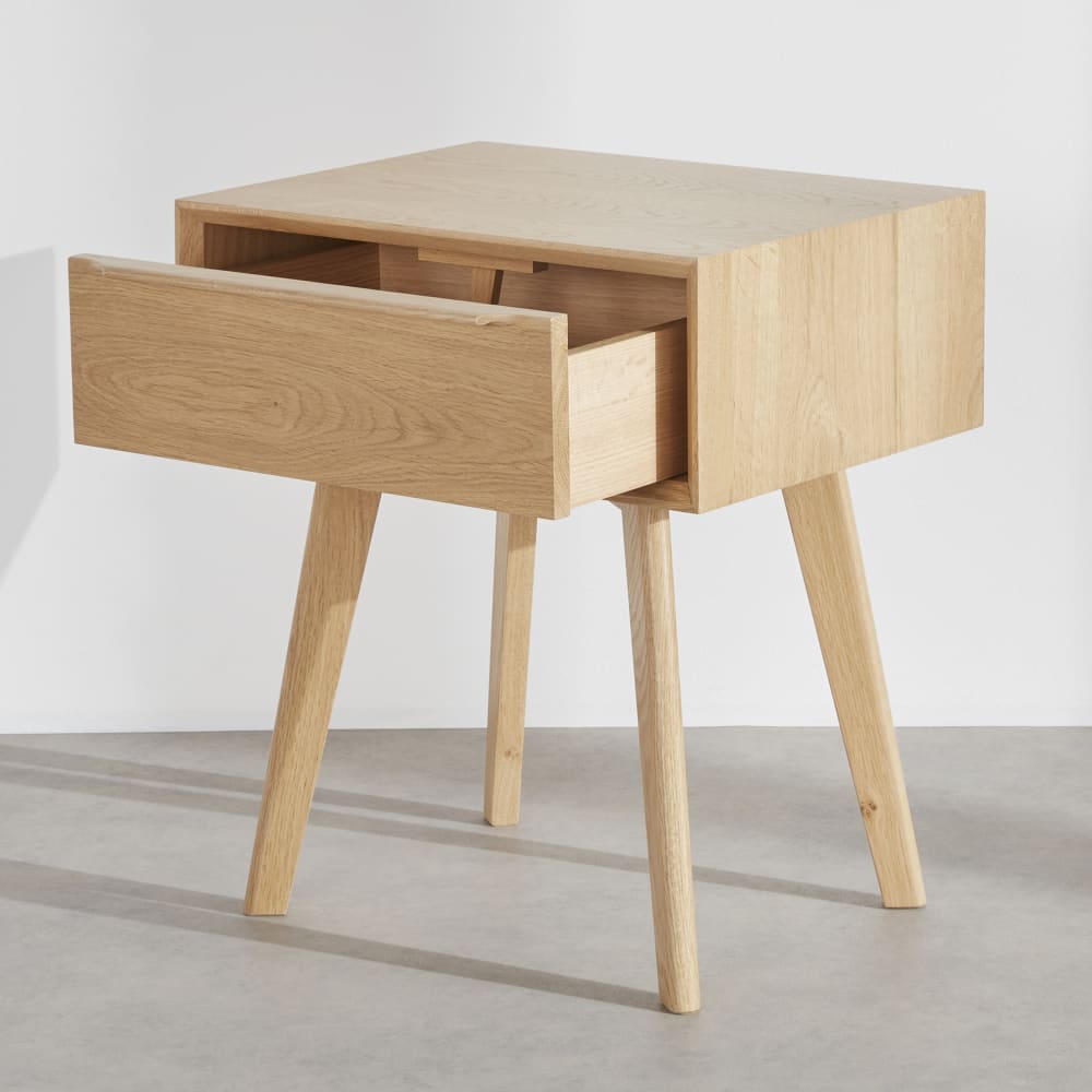 Table de chevet placage chêne clair, L45 cm — vue 4