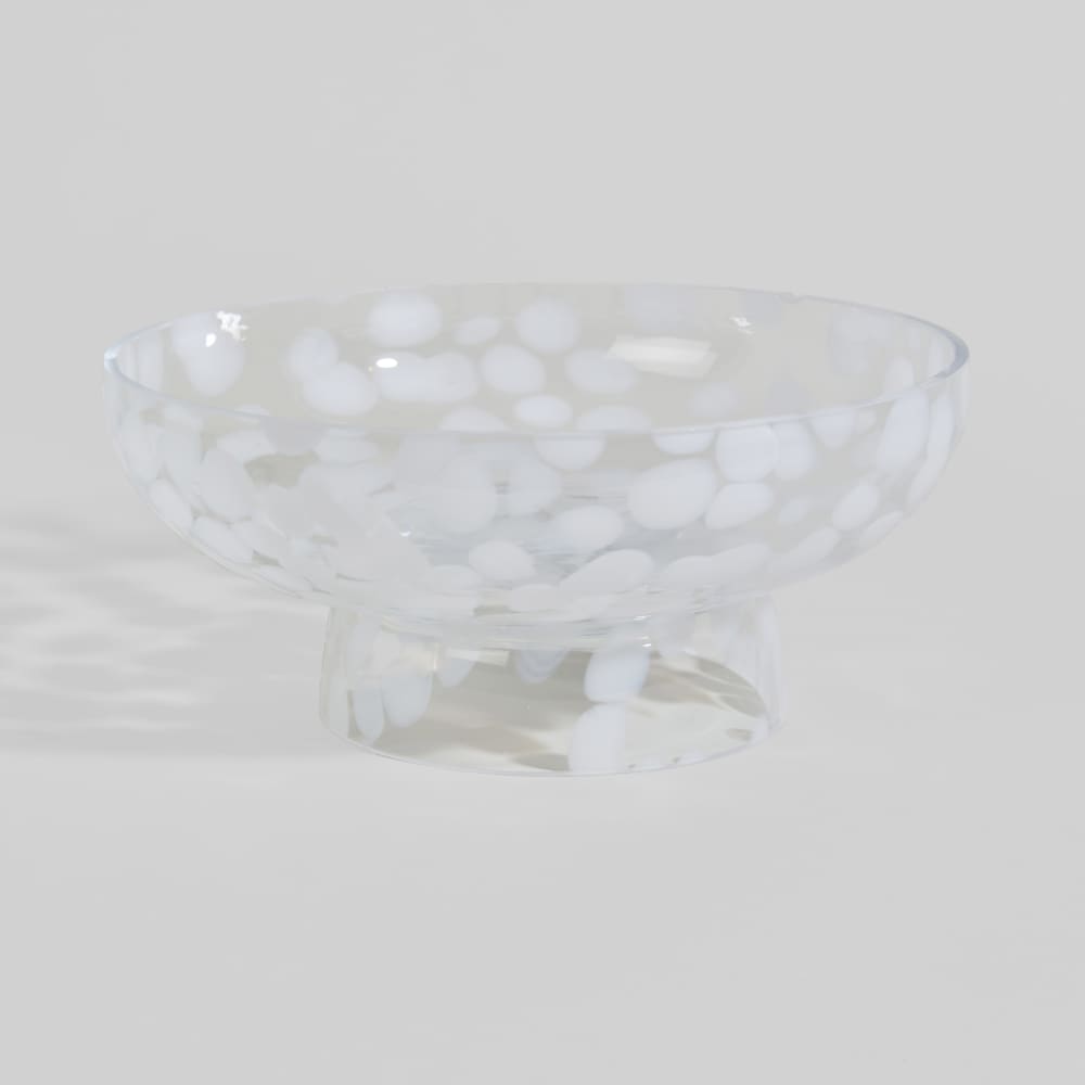 Coupe à fruits en verre blanc