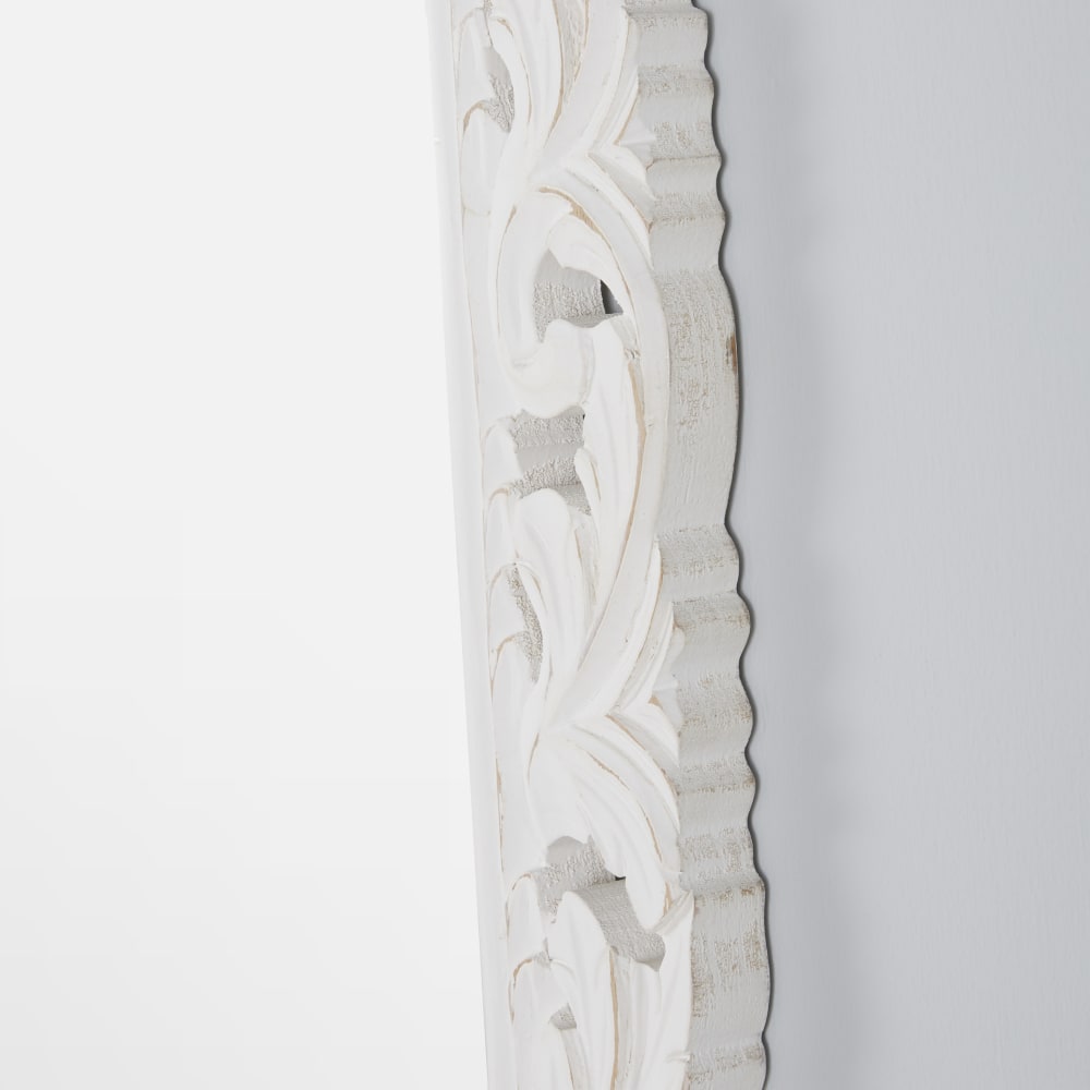 Grand miroir rectangulaire en bois de manguier blanc, 90x180 cm — vue 3