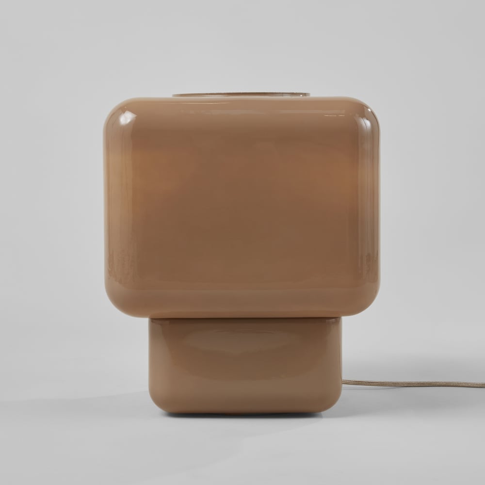 Lampe en verre marron