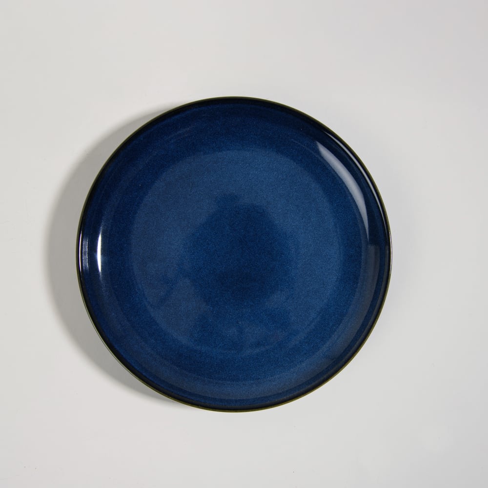 Assiette à dessert en céramique bleue