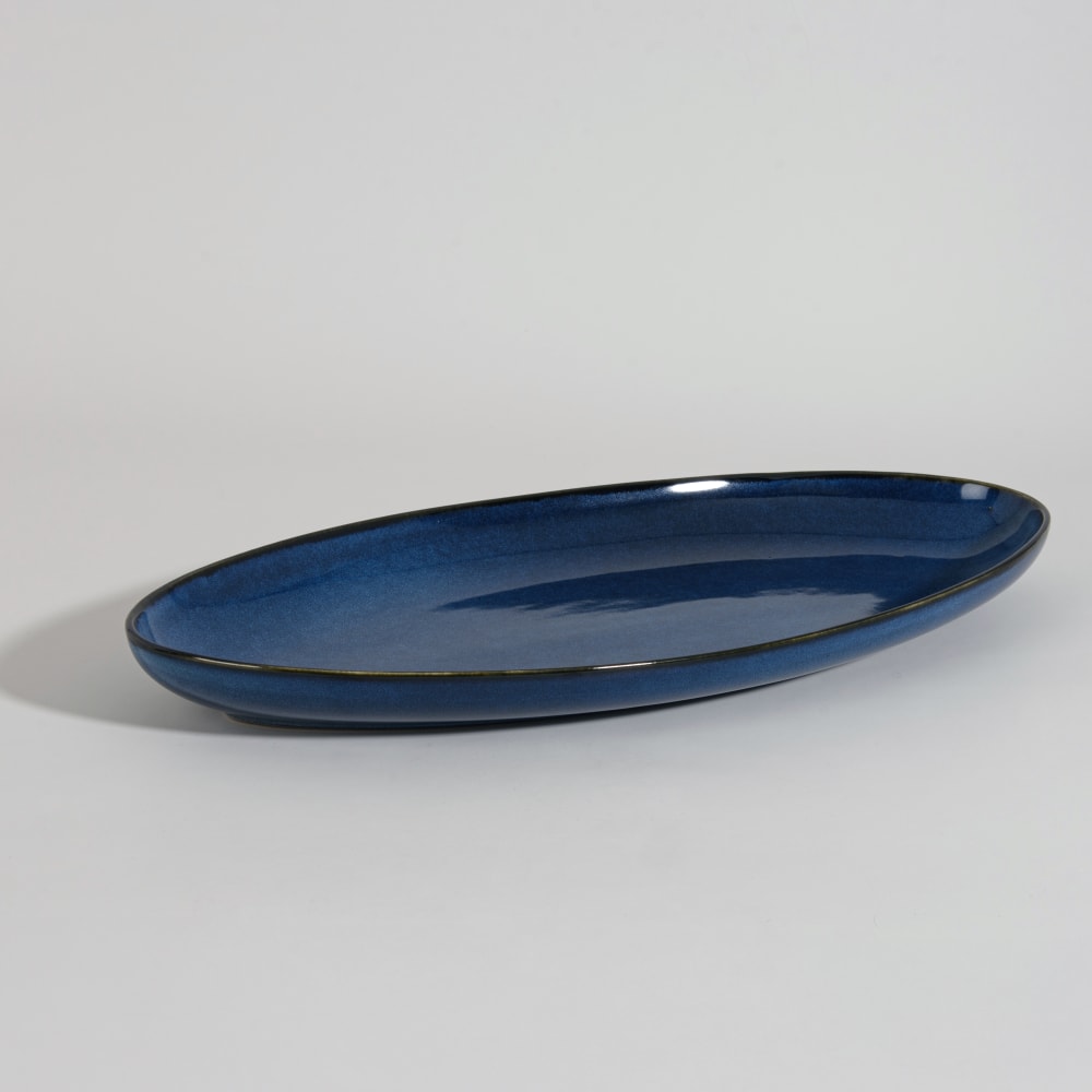 Plat de service en céramique bleue — Beyit