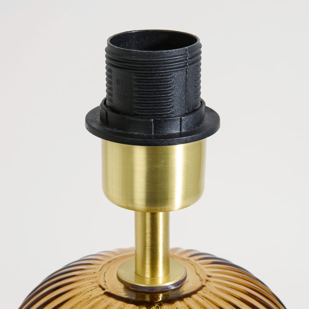 Pied de lampe en verre ambré — vue 3