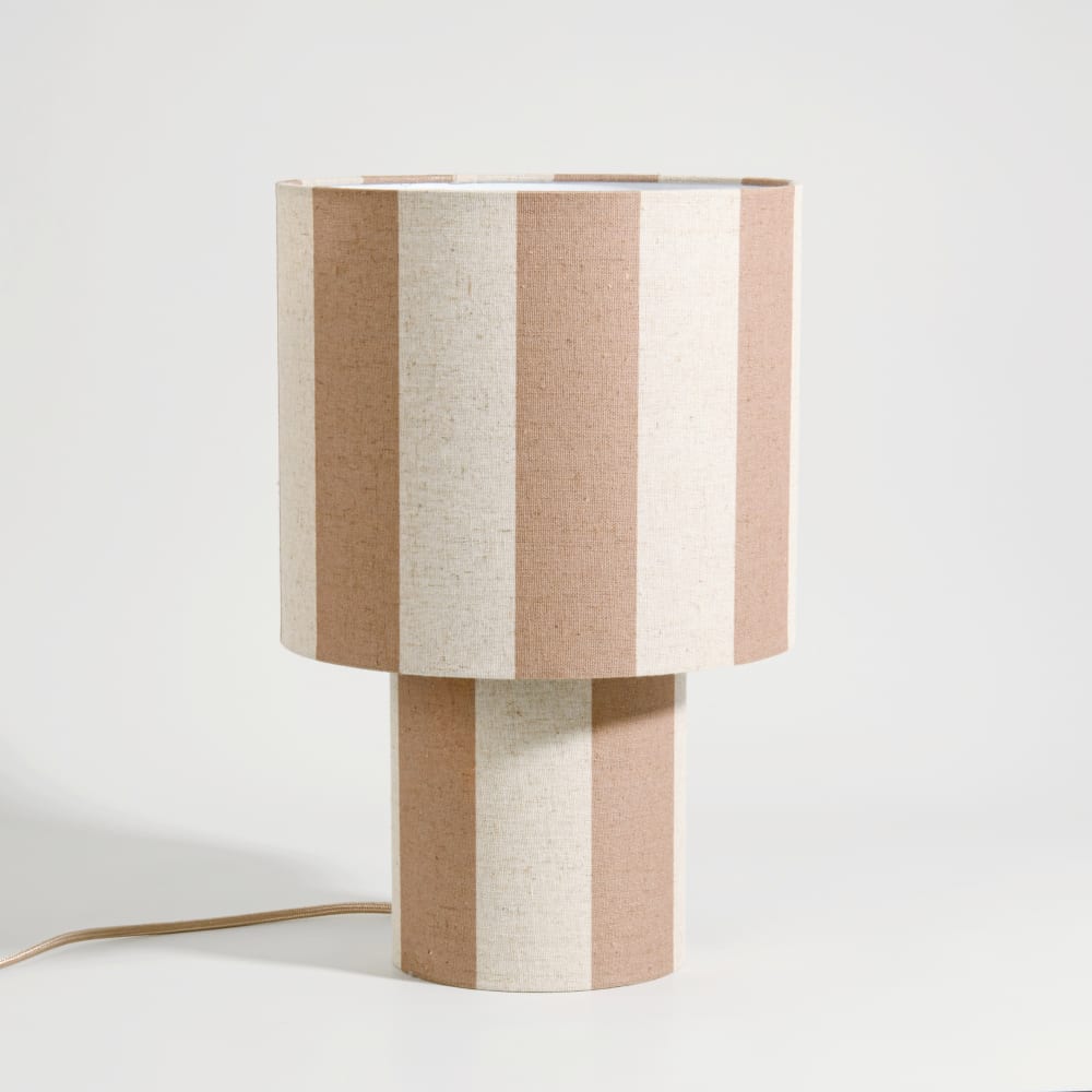 Lampe à rayures marrons et beige crème