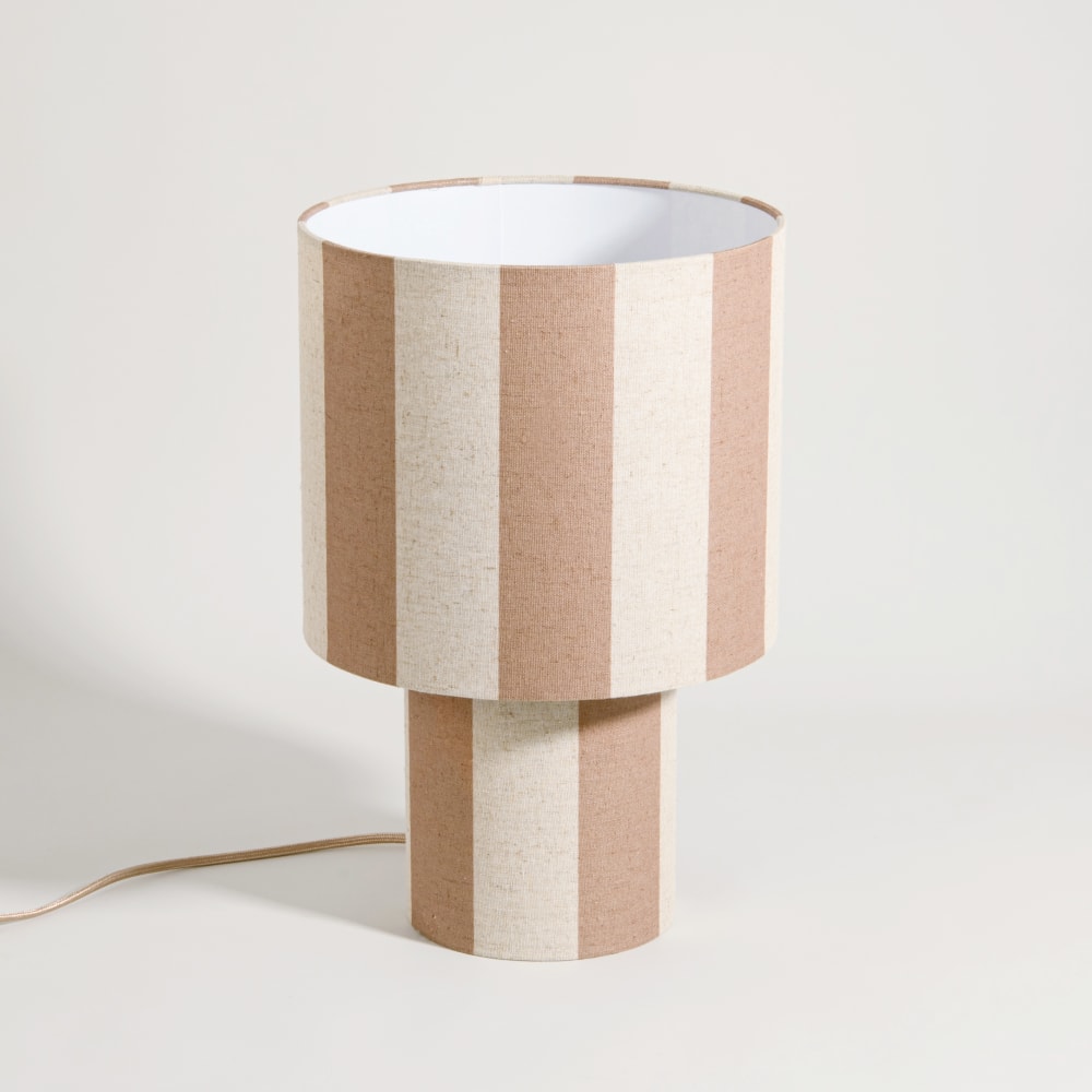 Lampe à rayures marrons et beige crème — vue 3