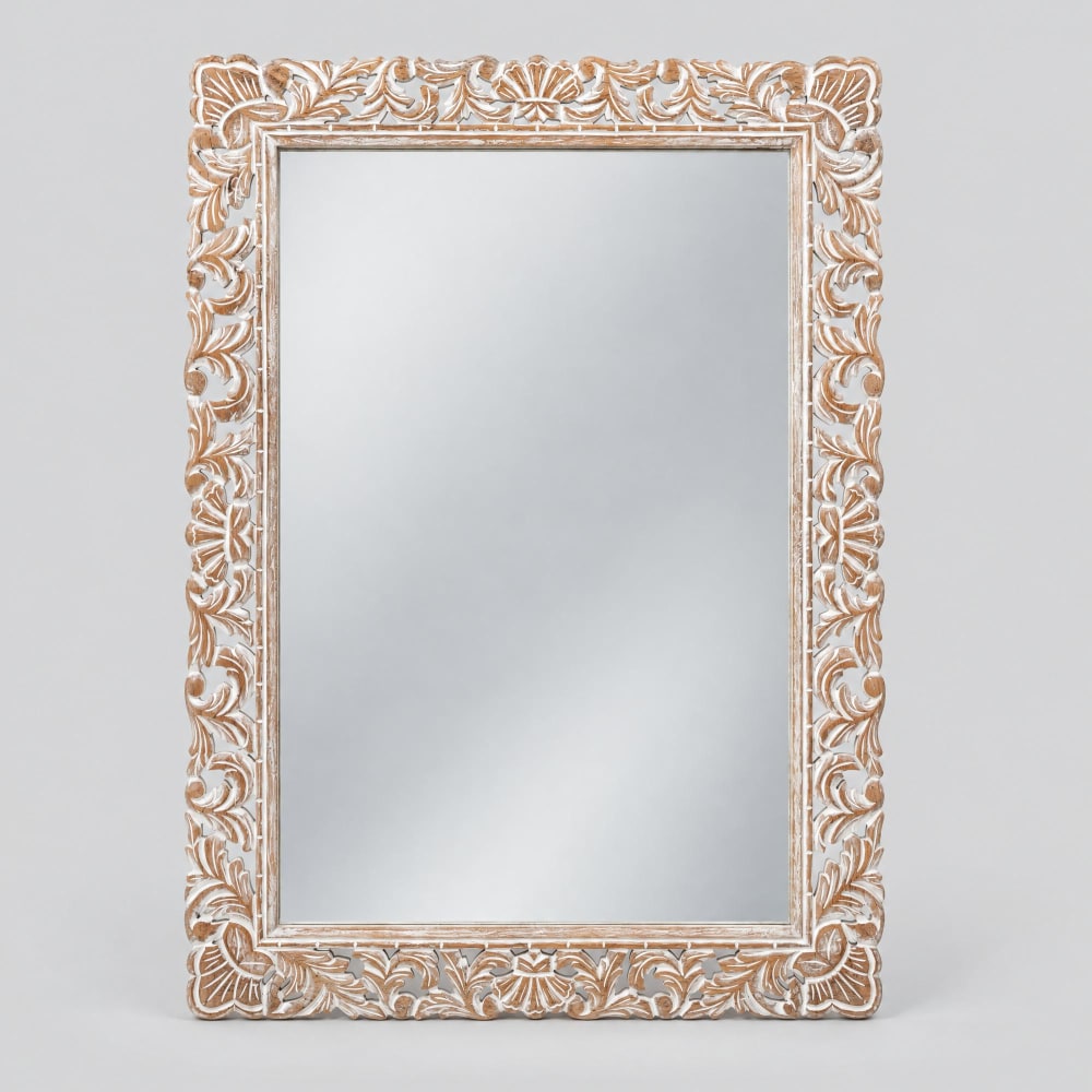 Miroir rectangulaire en bois de manguier, 80x110 cm