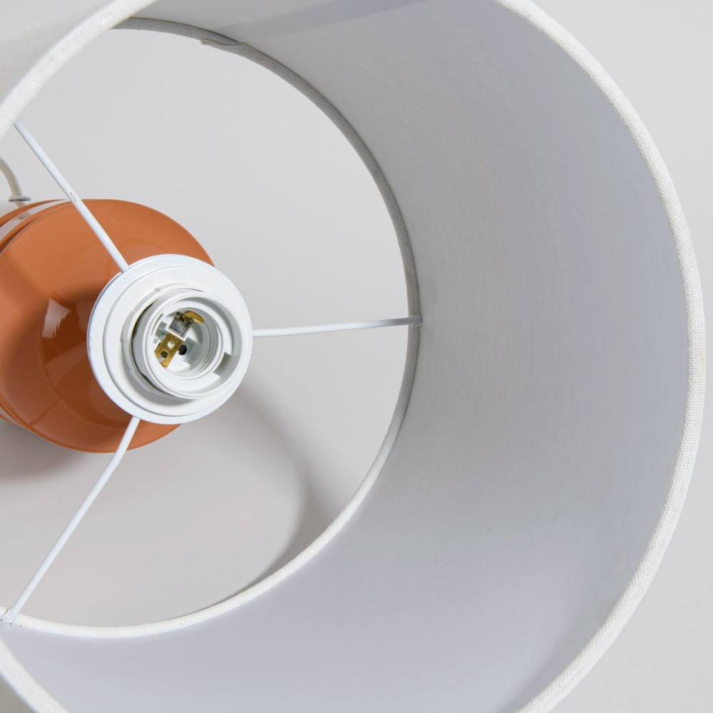Lampe en acier marron et abat-jour beige crème — vue 4