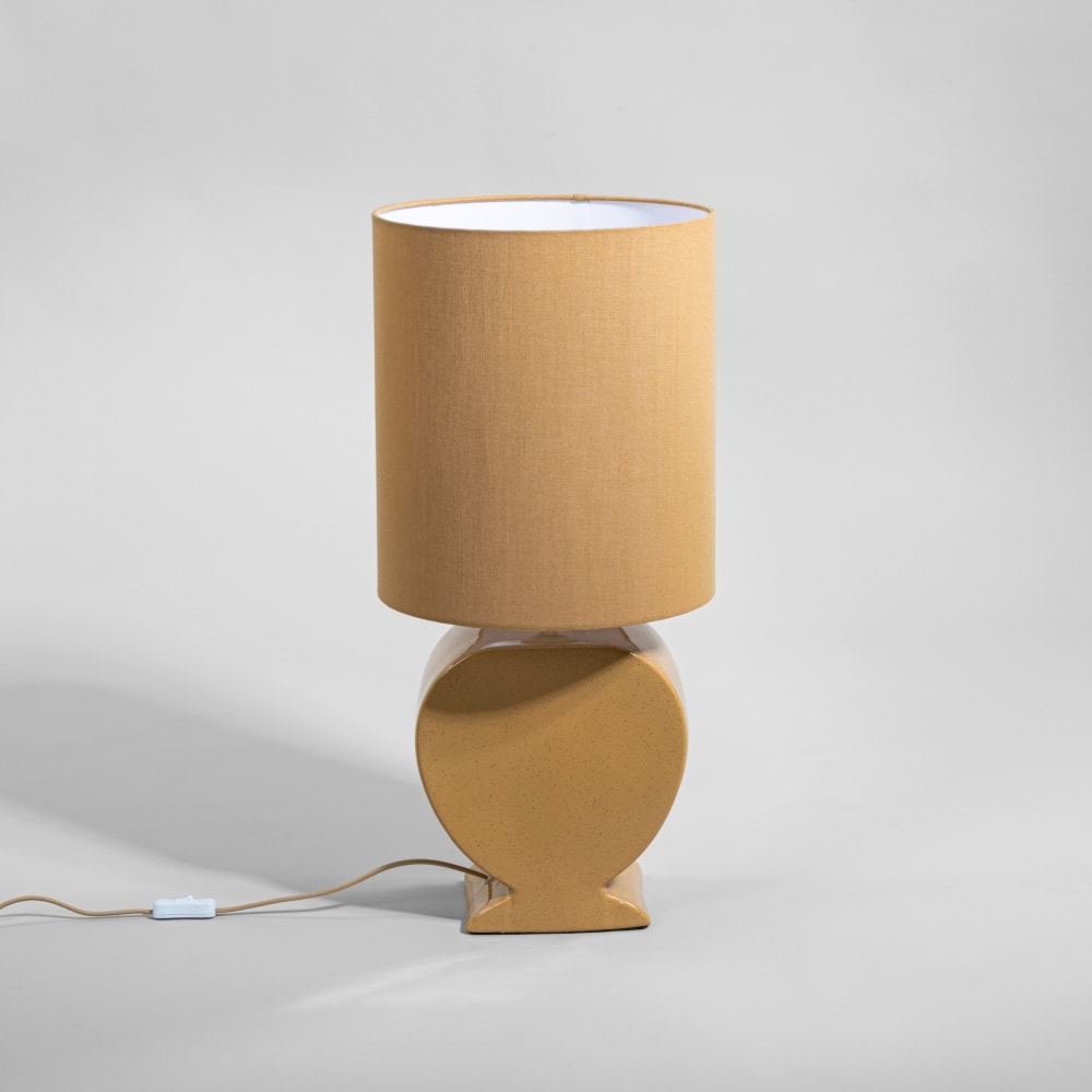 Lampe en grès et abat-jour ocre — vue 3