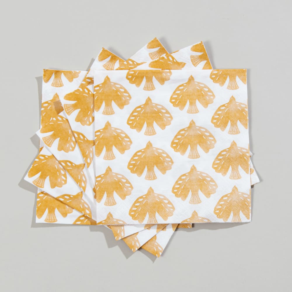 Serviettes en papier motifs oiseaux jaunes (x20)