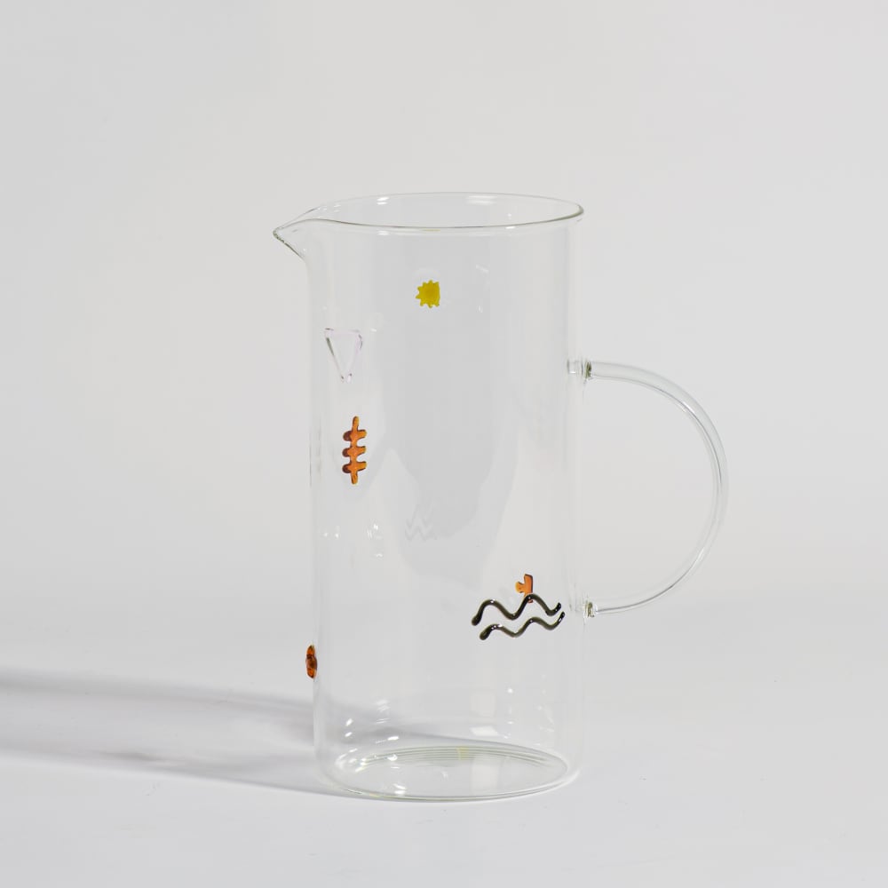 Pichet en pâte de verre motifs multicolores, 1,34L — Beyit