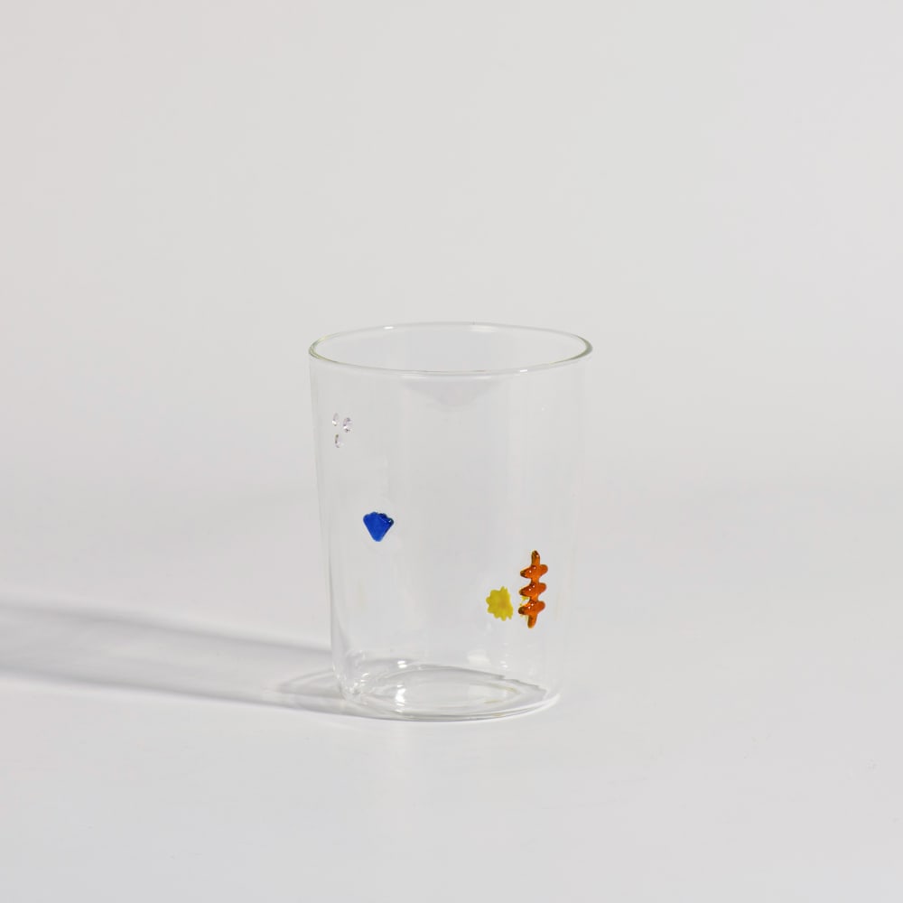 Gobelet en pâte de verre motifs multicolores