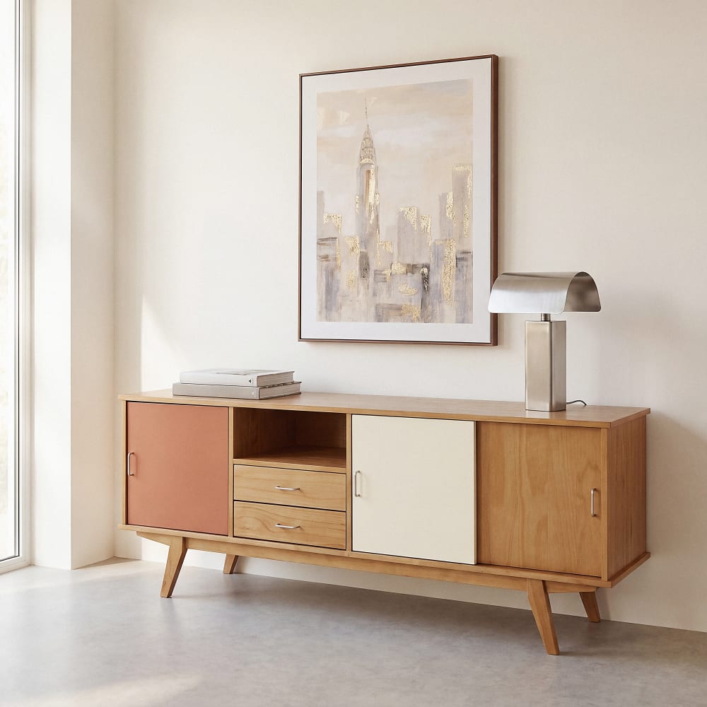 Buffet 3 portes 2 tiroirs, L180 cm