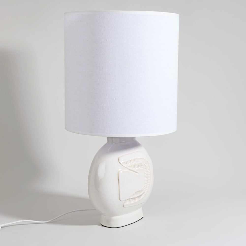 Lampe en grès et abat-jour blanc — vue 3