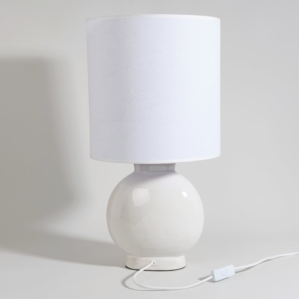 Lampe en grès et abat-jour blanc — vue 4