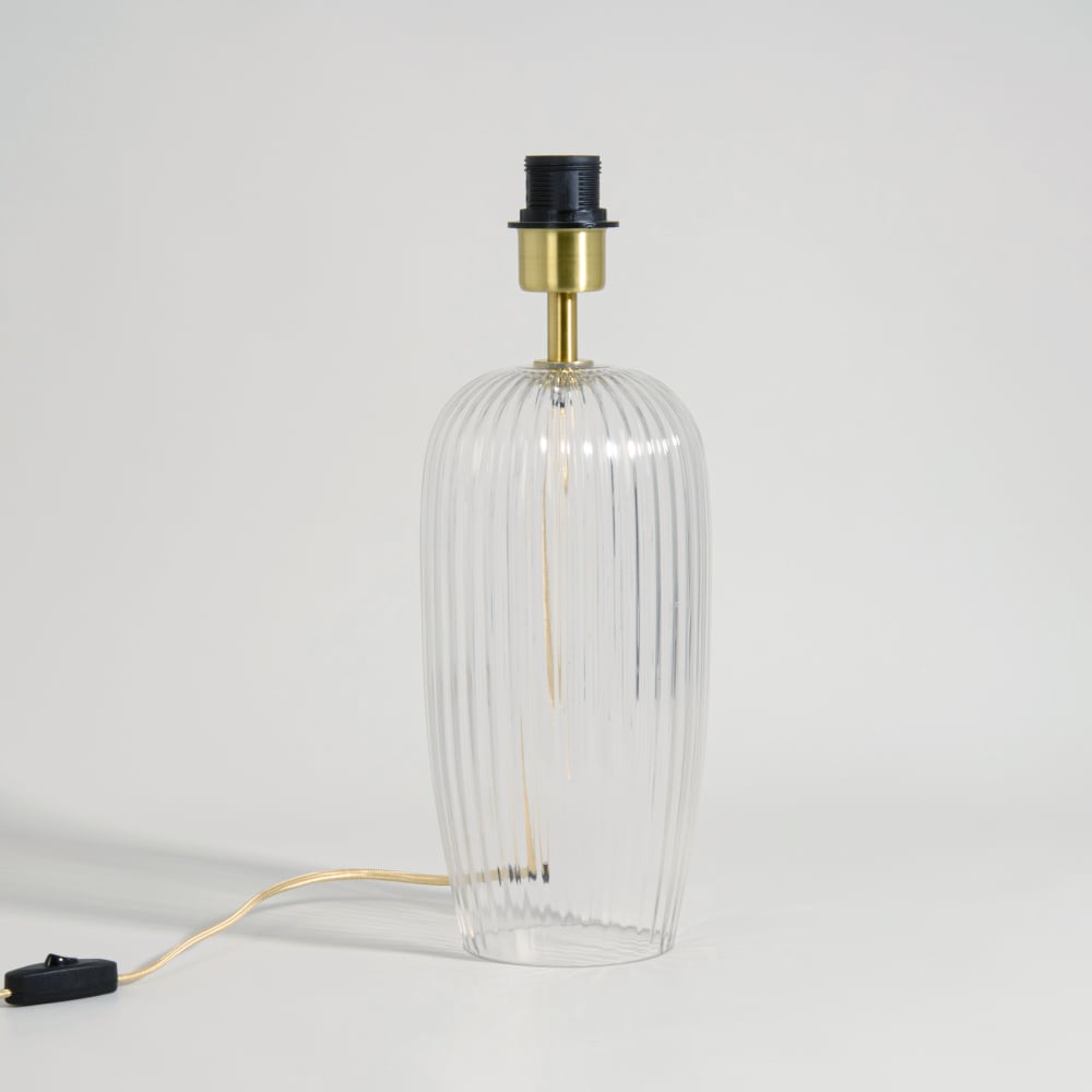 Pied de lampe en verre transparent