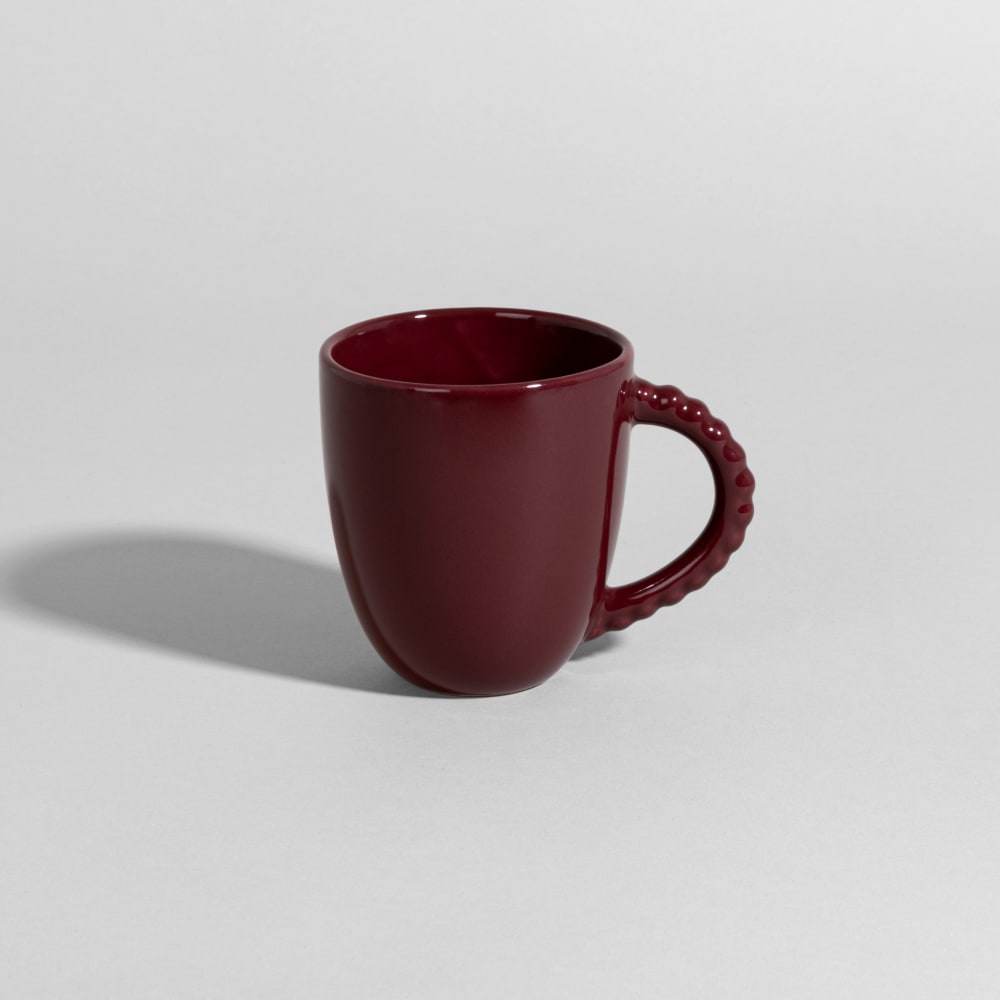 Mug en céramique aubergine et anse perlée