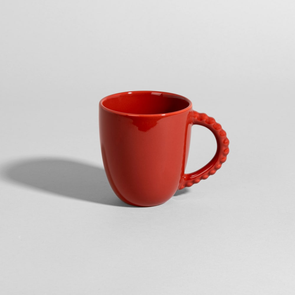 Mug en céramique terracotta et anse perlée