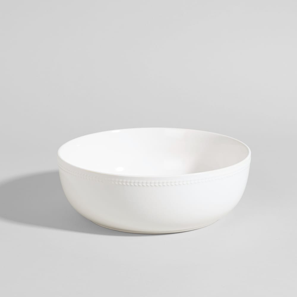 Saladier en céramique blanche et liseré en relief — Beyit