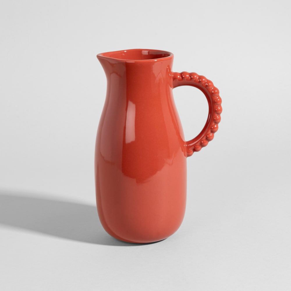 Pichet en céramique terracotta et anse perlée, 1,2L